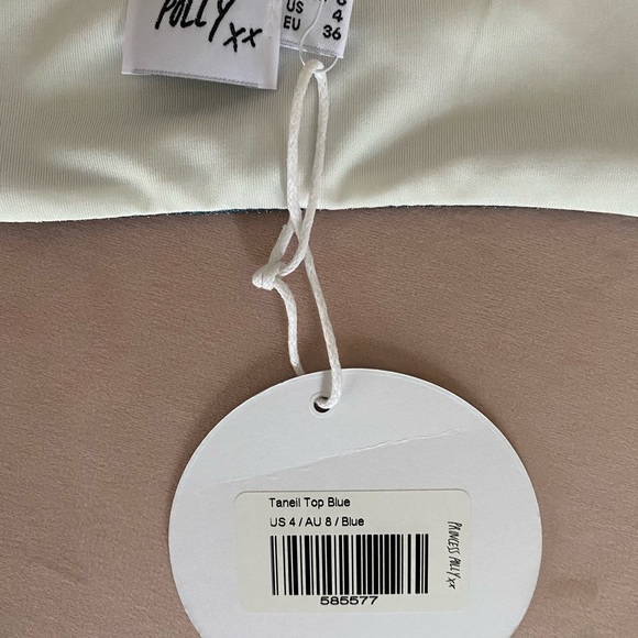 blue sparkly Princess Polly halter top - Picture 3 of 4